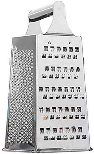 Six-Sided Stainless Steel Kitchen Cheese Grater, Non-Slip Base