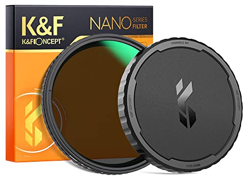 K&F Concept Kit de Filtre ND Variable 72mm de ND2 à ND32 1-5 Stops sans Croix et Bouchon en Silicone pour Filtre ND Variable
