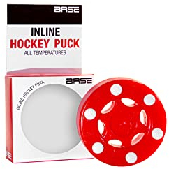 Base Puck Pro I 6-Button Konstruktion I Ideal für Glatte Beläge I Für alle Temperaturen I Inline-und Street Hockey I Rot, 8 cm