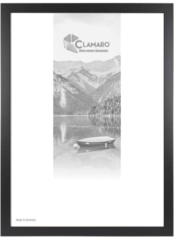 CLAMARO 'Collage' Bilderrahmen 42x60 handgefertigt nach Maß | Schwarz Matt | Moderner eckiger MDF Holzbilderrahmen inkl. Acrylglas, Rückwand und Aufhänger (querformat & Hochformat)