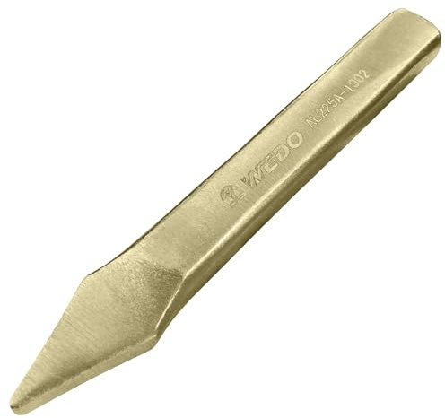 WEDO Burin plat de précision, sans étincelle, taille 5 x 8 mm, longueur 300 mm, aluminium bronze, burin à carrelage pour couper, poser et enlever, DIN 133, certificat BAM/FM