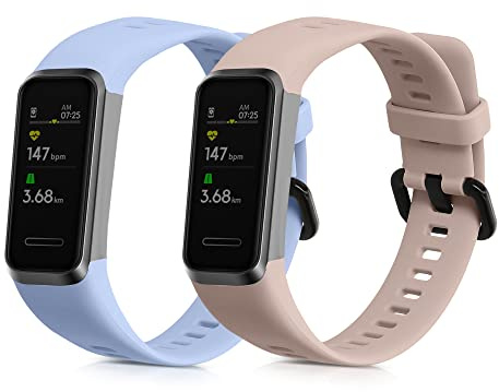 kwmobile Straps for Huawei Band 4 Straps - 2x Replacement Silicone Watch Bands - Smartwatch or Fitness Tracker