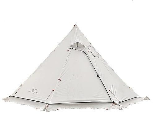 Vilemoon Tipi Heißzelt mit feuerhemmendem Ofenheber für Rauchrohre, 3 ~ 4 Personen, leicht, Tipi-Zelte mit Schneerock für Familienteam, Outdoor, Rucksackreisen, Camping, Wandern (weiß)
