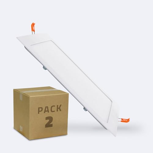 LEDKIA LIGHTING LED Einbaustrahler flach 18W Eckig SuperSlim Ausschnitt 205x205mm 2er-Pack 4000K Neutralweiß