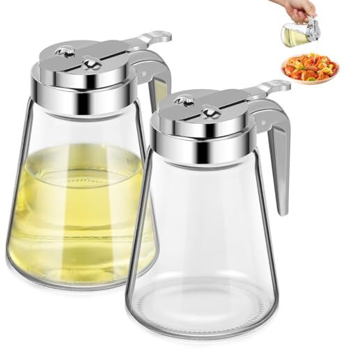 VINTORKY 2st Gewürzstreuer Spender Kaffeeweißer Kaffeesirup BBQ-glasschale Soßenflasche Anti-leck-milchkännchen Gewürztopf Ölkanne Honigglas Siegel Rostfreier Stahl Flasche Olivenöl