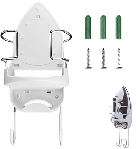 Juwacoo Support mural pour planche à repasser - Support mural pour planche à repasser avec crochet - Support de planche à repasser amovible - Support mural pour planche à repasser