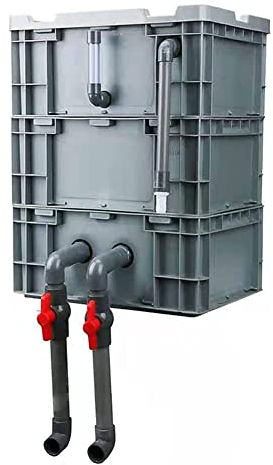 Grande Filtro acquario, 3 Livelli Esterno Scatola Filtro Del Ciclo acqua, Facilità Di Pulizia E Montaggio, Non Includere Pompa E Materiale Filtrante (Colore : Blu, Taglia : 60x40x68cm)
