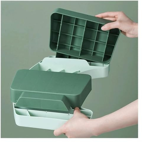 Stufen Stuhl Hockhocker, Toilettenhocker aus Kunststoff, zusammenklappbar, Hockhocker mit auswechselbarer Gewürzbox, höhenverstellbarer Trittsitz for die Toilette im Badezimmer zu Hause(Green)
