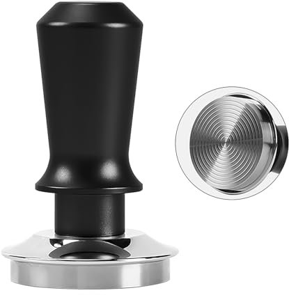 Foeska Coffee Tamper, Espresso Tamper, Spring-Loaded Calibrated Tamper with Stainless Steel Base, 30lbs Constant Pressure, Coffee Accessories(Black，51mm）