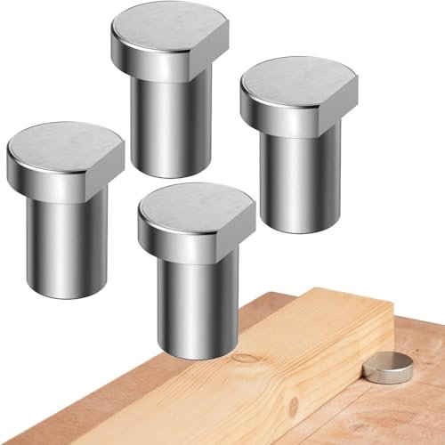 4PCS 3/4-Inch (19mm) Bench Dogs, Workbench Peg Brake Stops Table Workbench Positioning Planing Plug Stainless Steel Bench Clamps Brake Inserts for 3/4 Dog Hole