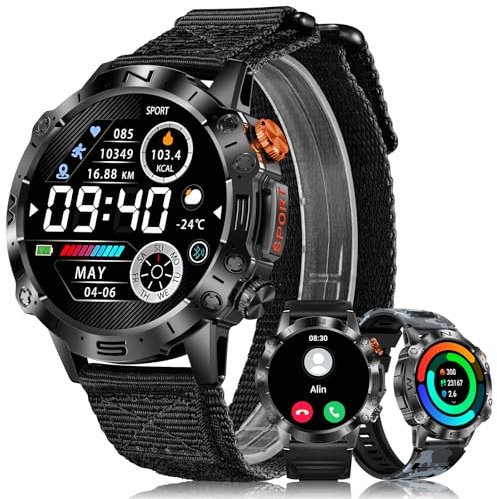 MEGALITH Smart Watch for Men Fitness: Sports Waterproof - Blood Pressure Health Monitor Smartwatch Compatible Android iOS Black