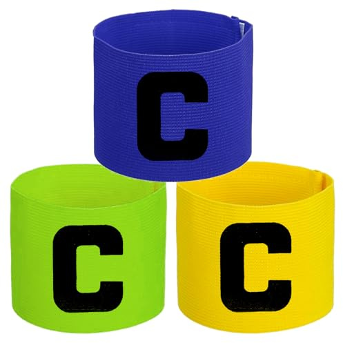 LICQIC Fußball Kapitänsbinde, Entwurf B, Mehrfarbig | Verstellbare Fußball Armbinde, Gummizug Elastic Kapitäns Armbinden für Viele Sportarten