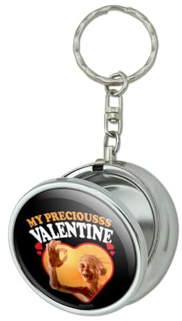 GRAPHICS & MORE Lord of the Rings Gollum My Precious Valentine Portable Travel Size Pocket Purse Ashtray Keychain with Cigarette Holder