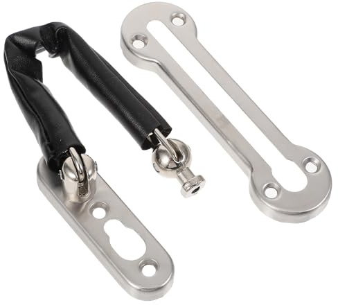 jojofuny Verrou de Porte en Acier Inoxydable Verrou de Sécurité à Pêne Dormant Chaîne Antivol Argenté Robuste Intérieur Maison Usage Quotidien