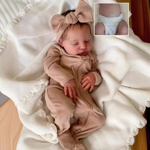Reborn babydockor flickor 50 cm handgjord tvättbar reborn baby mjuk vinylkropp med anatomiskt korrekt, återfödd docka ser ut som en riktig bebis (flickor) med stängda ögon