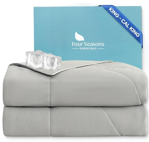 Four Seasons Essentials Cooling Comforter - King Size 106 x 90 - Gray