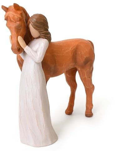 Eremaoy Pferde Geschenke für Erwachsene, Handbemalte Schutzengel Figuren | Kunstharz-Statue, Geschenkverpackung, Geschenke für Pferdeliebhaber zu Geburtstag Weihnachten Freundschaft, Deko Pferd