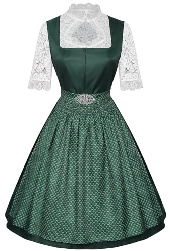 Inmeilifus Dirndl Damen,Dirndl Bluse für Damen, Midi Dirndlkleid Oktoberfest Outfit mit Dirndlschürzen