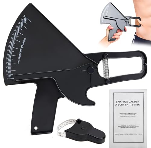 NCTNCX Caliper Körperfettzange, Körperfettmessgerät und Körpermaßband, Körperfett Messen, Fettmesszange zur Messung des Körperfettanteils