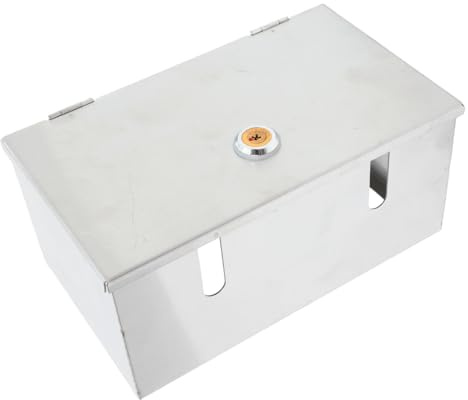 LIFKOME Cubierta Segura Resistente al Agua de Acero Inoxidable Caja de Protección Cerradura y Uso Versátil para Enchufes para Hogar y Oficina para Tomacorrientes