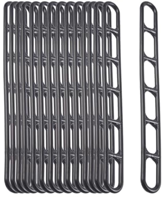Fenteer 25x Tenditori per Corde per Tende Regolabili, Tenditori per Corde, Tenditori per Tettuccio, Pratici, Portatili, 6 Fori, Robusti Elementi di Fissaggio, Nero