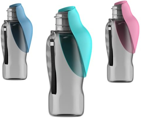Hoclauho Hundetrinkflasche für unterwegs 800ml Faltbar Auslaufsichere Wasserflasche für Hunde unterwegs mit Schale trinkflasche Hund BPA frei antibakteriell Ideal für Spaziergang Reisen Autofahrten
