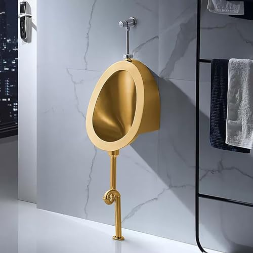 CCKUYT Urinarios de Pared para Hombre, de Acero Inoxidable 304, con válvula de Descarga Manual, de Alta eficiencia Comercial.