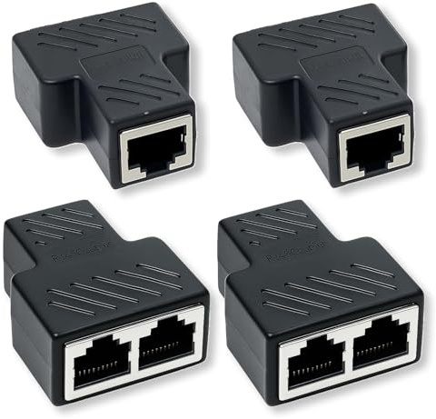 2 Paar RJ45 Splitter 1 auf 2 Netzwerkverteiler für Cat5, Cat5e, Cat6, Cat7, Cat8 Kabel, Ethernet Splitter für Router, Switch, Xbox, PS4, Smart TV und mehr