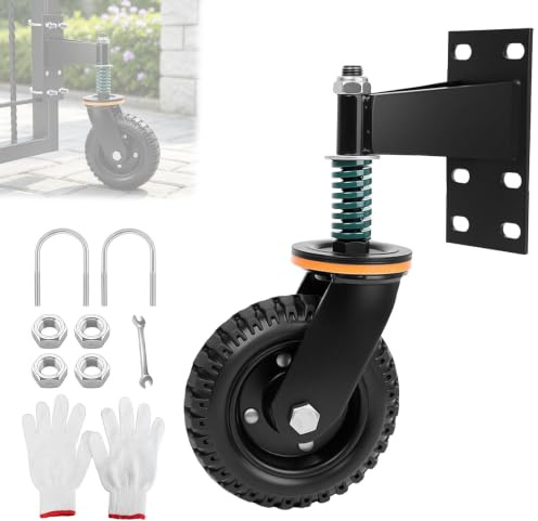 WUDLEP 6 Inch Heavy Duty Gate Wheel, 600 lbs Spring Loaded Caster