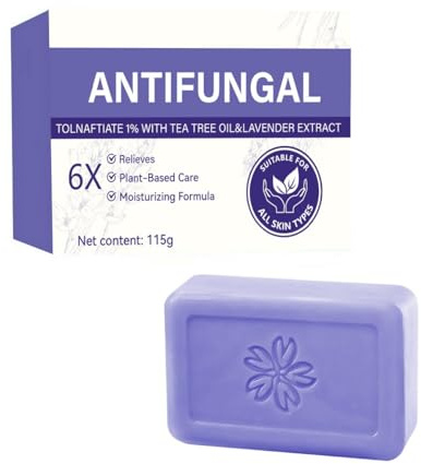 115 g Reinigungsseife mit Teebaumöl | Formuliert mit 1% Tolnaftat | Reinigungsstück gegen Akne & zur Talgregulierung | Tiefenreinigung der Poren | Entwickelt für fettige & zu Akne neigende Haut