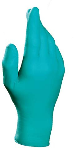 MAPA Professional SOLO 977 – Disposable Gloves with Chemical Protection, Used as Medical Gloves and in Cosmetics/Chemical industries, Green, Size 9 (Box of 100) Protective Gloves