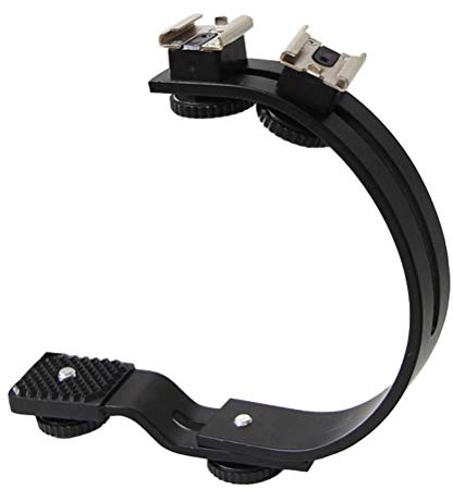 Uonlytech Blitzhalterung Aus Metall Für DSLR-kameras C-förmige Blitzhalterung Mit Verstellbaren Gelenken Kompatibel Mit Standard- Und Led-dauerlicht-Foto-videoleuchten