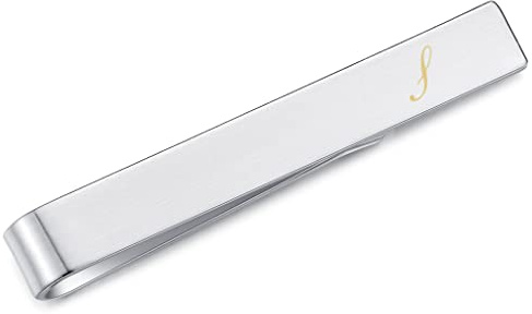 HONEY BEAR 4cm Herren Briefe Initialen Kinder Krawattennadel Krawattenklammer für schmale Krawatten Edelstahl Tie Clip,MEHRWEG (S 4cm)