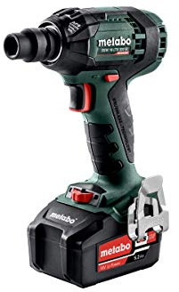 metabo - Schlagschrauber, 18 V, Li-Ion, 2 x 5,2 Ah, 300 Nm, Vierkant, männlich, 1/2 Zoll – SSW 18 LTX 300 BL