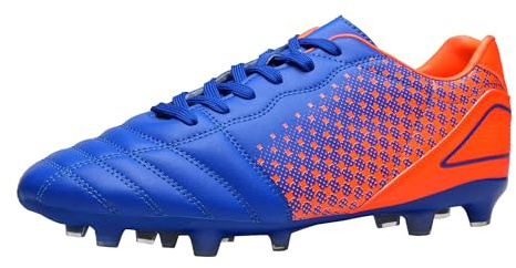 DREAM PAIRS Men's Firm Ground Soccer Cleats Soccer Shoes,Size 7.5,Royal/Orange,SUPERFLIGHT-1