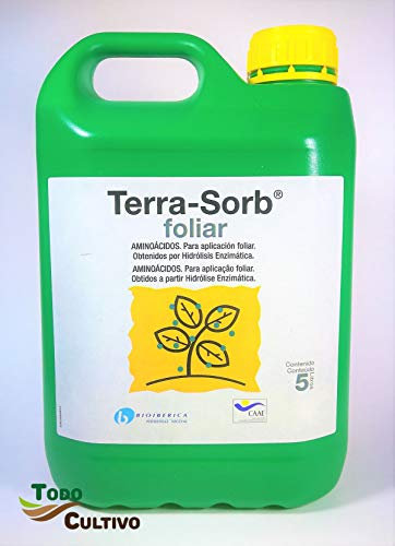 Todo Cultivo Engrais ÉCOLOGIQUE FOLIAIRE. AMINOACIDES pour Le Traitement des Feuilles OU en Irrigation. ACTIVATEUR VÉGÉTAL, Croissance ET Floraison. Terra Sorb 5L.