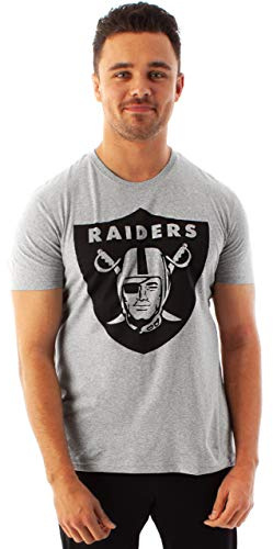 NFL T-Shirt Grigia a Maniche Corte da Gioco con Logo Football Las Vegas Raiders M