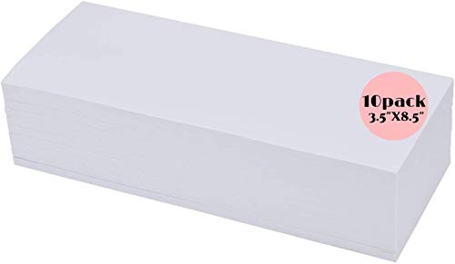 10 Pack 50Sheets 3.5x8.5 Plain Notepads-Memo Pads-Scratch Pads-White Blank Writing Pads for Concession Stand,Restaurant Server,School and Office Supplies