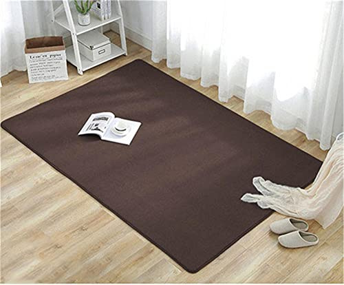 Alfombra de Terciopelo Coral Grueso Color sólido Calidad Color de la tierra soleada Suave Lavable Antideslizante Grande Rugs Minimalista Moderna Sala Estar Dormitorio Tatami Gateando Estera -120×140cm