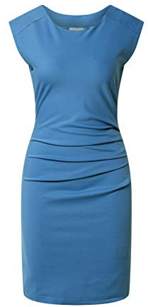 KAFFE Kleid India Damen Kleid Kurzarm Rundhals Cocktailkleid Quiet Harbor M