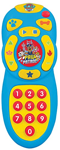 LEXIBOOK, Paw Patrol-My First Educational Remote, bilingual French/English, Blue, Flashing Lights, Soothing Sounds, Learn The Numbers, PS230PAi1