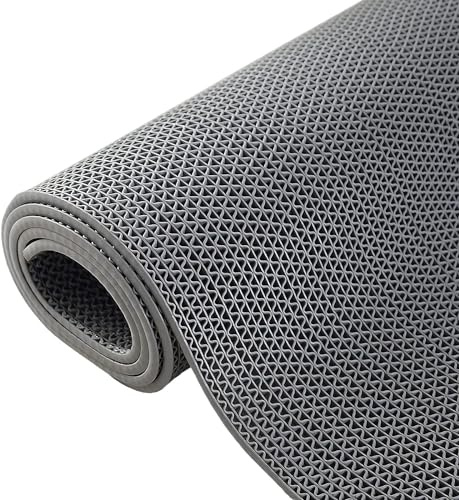 BWKJMY Tapete de drenaje antideslizante para el suelo de 3x10 pies de grosor, para garaje, piscinas, restaurantes, bares de baño, patio, exterior, interior, tapete impermeable, tapete de goma gris