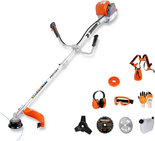 PROYAMA 40cc Gas Powered Brush Cutter, 4-Cycle Weed Eater, 3 in 1 Dual Line Gas String Trimmer and Grass Trimmer, Weed Wacker Extreme Duty…