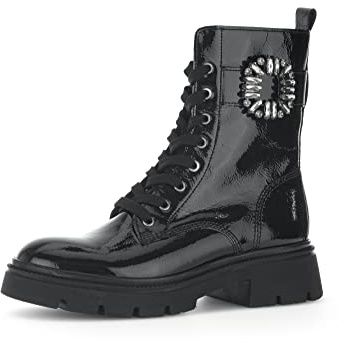 Gabor Damen Combat Boots, Frauen Stiefeletten,Wechselfußbett,Best Fitting,schnürstiefel,Winterstiefel,Winterschuhe,warm,schwarz,40 EU / 6.5 UK