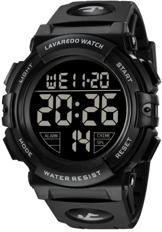 L LAVAREDO Mens Digital Watch Sports Military Watches Waterproof Outdoor Chronograph Wrist Watches for Men with LED Back Ligh/Alarm/Date