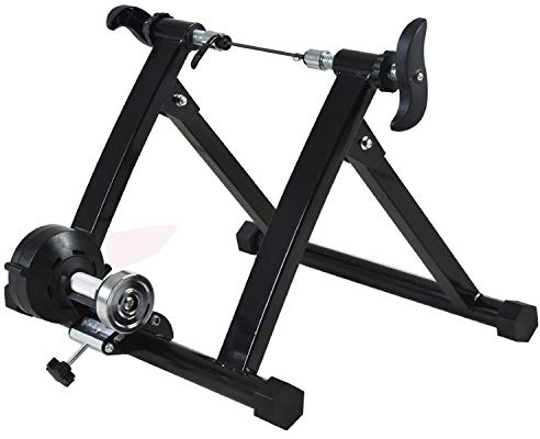 BAtlam Indoor Cycle Trainer Fahrrad, Faltbare Plattform-Fahrradrolle, magnetische Widerstands-Power Riding Road-Übungsstation, kompatibles Rad von 24-29 Zoll 700C-Fahrrädern