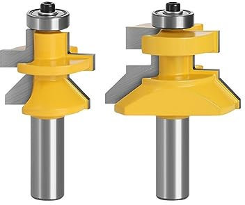 2 teile/satz Nut Und Feder Bodenbelag Router Bit Set 12mm 12,7mm Schaft 120 Grad Tür Schiene Und Holm router Bit Rahmen Nut Zapfen Holzbearbeitung Fräser (Size : 12mm)