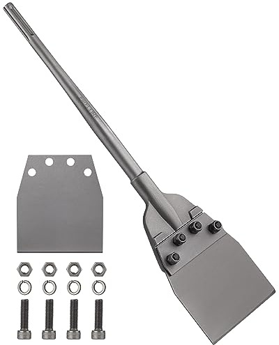 SDS Max Floor Scraper with Replaceable Blade, Firecore 6 Inch Thinset Removal Chisel Bits Scaling Chisel for SDS Max Rotary Hammer Drill, Steel Shovel Bits for Removing Vinyl Flooring VCT Tiles Mortar