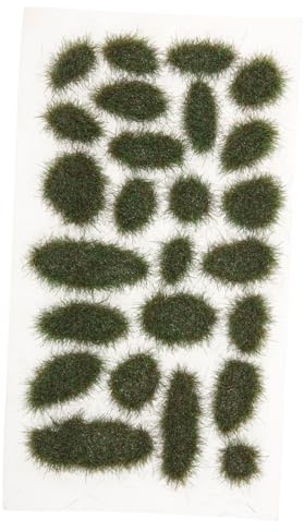 NUOBESTY Static Grass Tuft Model for Diorama and Micro Landscape Decoration, 25 Green Resin Tufts Per Box, Practical and Convenient to Use for Train Railway Model Trees and Miniatures