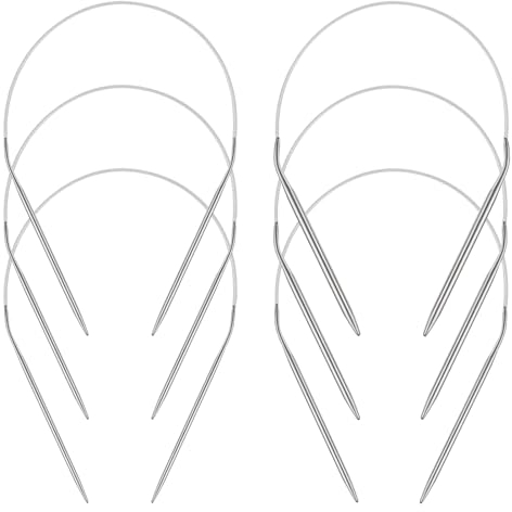 Aeelike 6 Stück Rundstricknadeln Edelstahl Set 40 cm, Ergonomische Stricknadeln Rundstricknadel 2,5mm/3,0mm/3,5mm/4,0mm/4,5mm/5,0mm, Langlebige Rundstricknadel Set zum Stricken von Wolle und Garn
